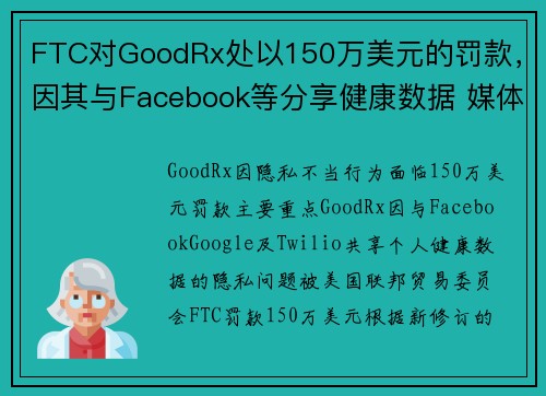 FTC对GoodRx处以150万美元的罚款，因其与Facebook等分享健康数据 媒体